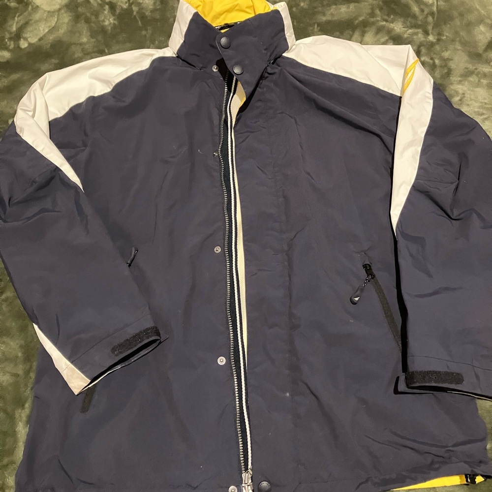 Nautica Yellow and Black Mesh-Lined Jacket